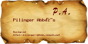 Pilinger Abbás névjegykártya